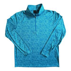 Dunning Golf Performance 1/4 Zip Mens Large Long Sleeve Blue Pullover